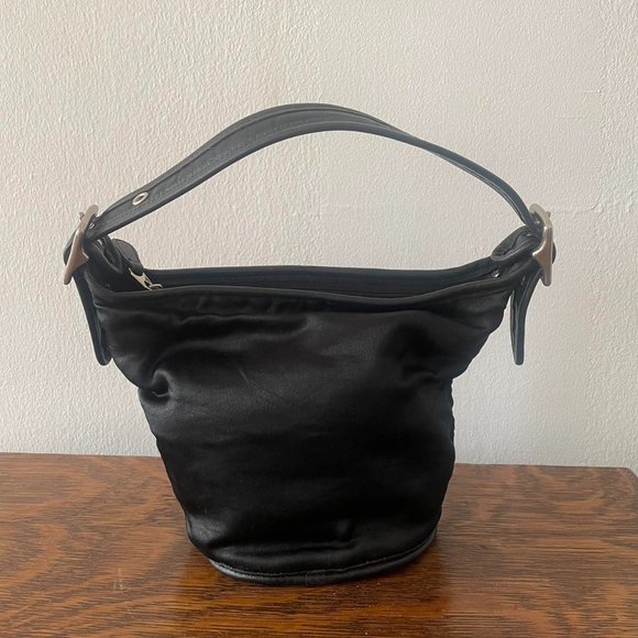 Coach Handbags - Vintage coach black Maggie satin duffle
